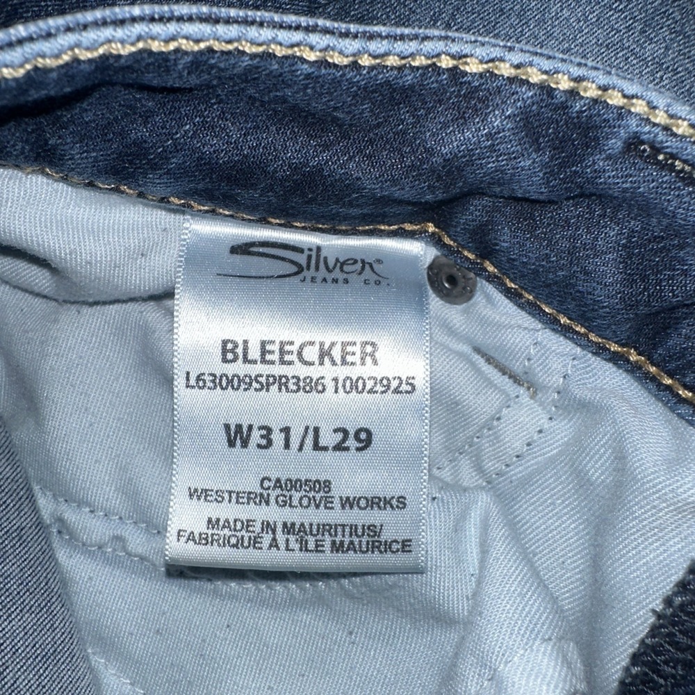 Silver Jeans Co‎ Bleeker Slim Fit Jeans W31 L29 Medium Wash Stretch Denim - Picture 4 of 7